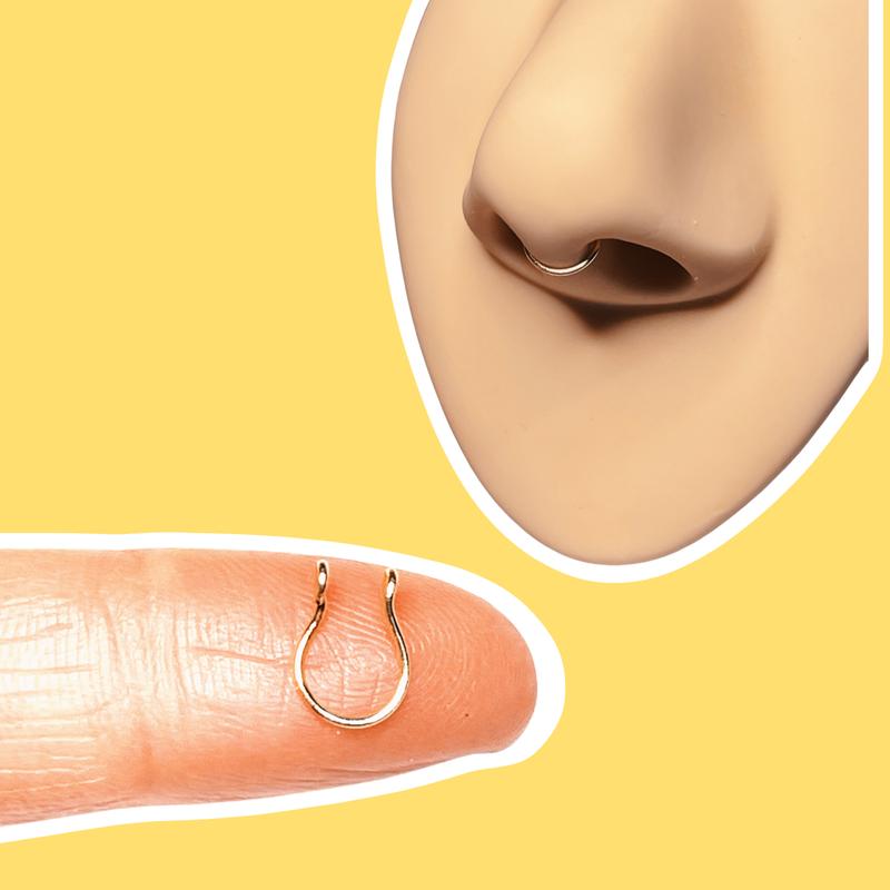 Faux Septum Nose Ring Clip-on  Handmade  22-20 Gauge 5mm-10mm Sizes