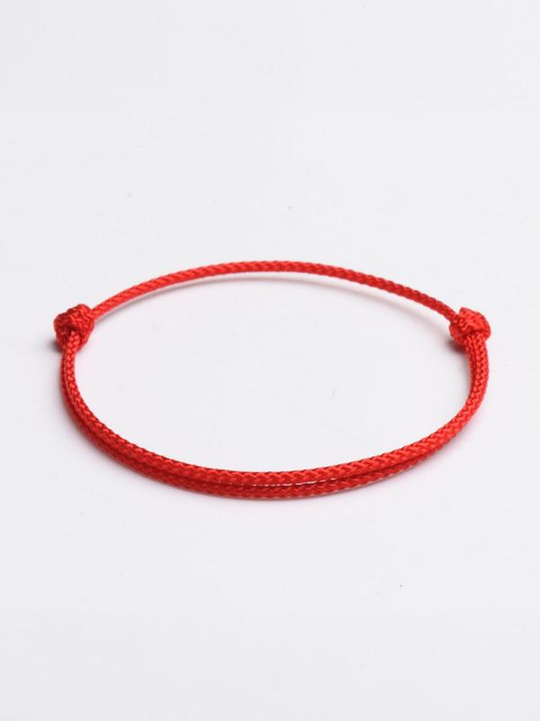 Women's Simple Solid Color Braided Bracelet, Casual Matching Lucky Red Rope Bracelet for Women and Girls, Fashion Accessories Gift, Exquisite Chic Gift for Women and Girls