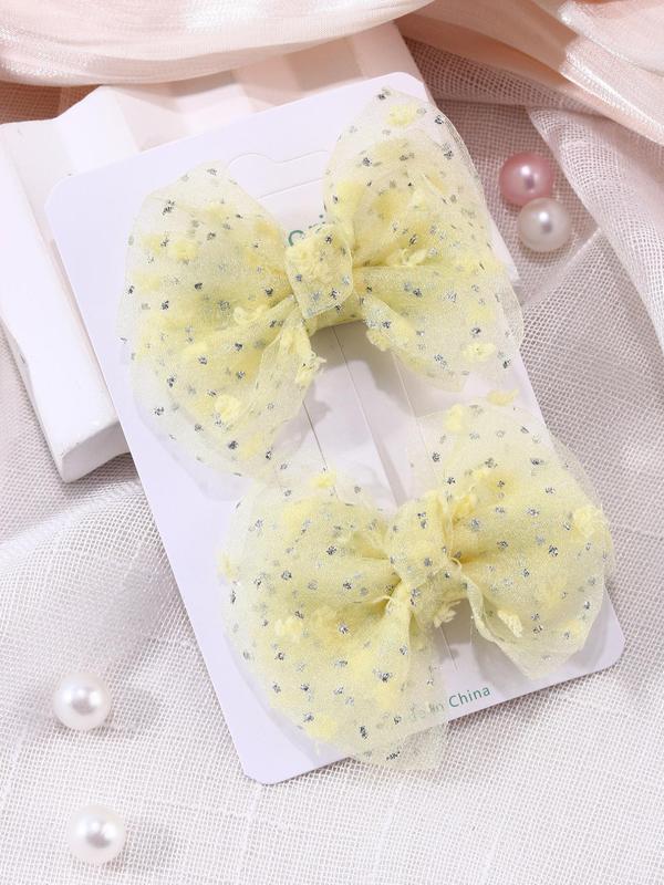 Cute Bow Decor Hair Clip (2pcs set), Fashionable Hair Accessories for Women & Girls, Elegant All-match Fashion Accessories for Daily Wear