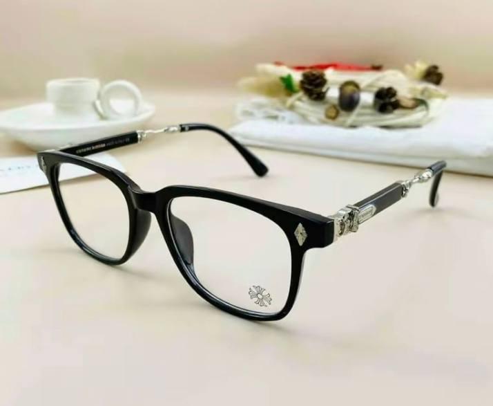 CALL MELICE Chrome Hearts Glasses Frames Black-Silver Glasses Frames with Gift Box and Cloth ,Chrome Hearts Embellished Eyeglasses ,Fashionable Unisex Chrome Hearts Eyewear