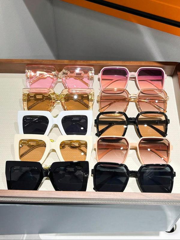 2024 Summer Trendy Square Sunglasses for Men & Women, Casual Fashion Glasses, Travel Accessories for Trip & Driving & Back To School