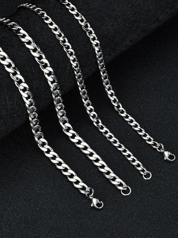 Men's Punk Style Stainless Steel Chain Necklace, Fashion Accessories for Party, Daily Clothing Decor for Boy