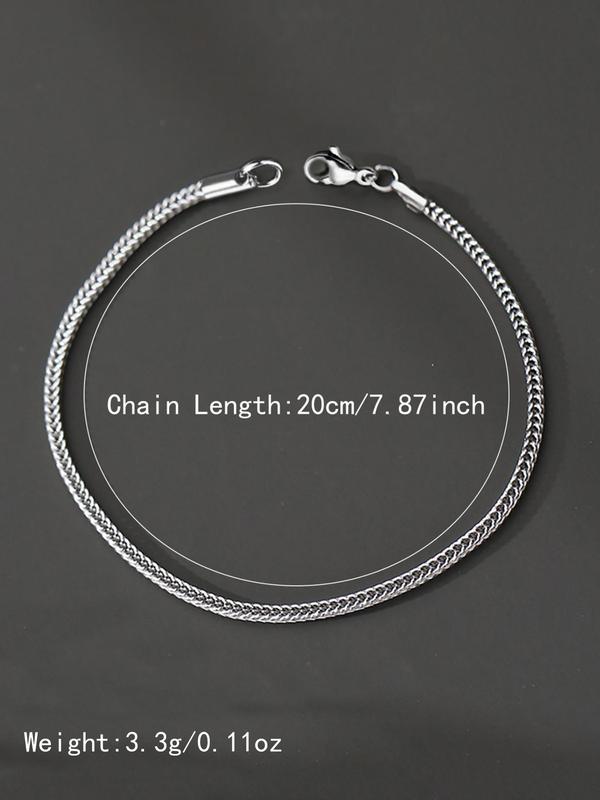 Men's Simple Plain Stainless Steel Link Bracelet, Fashion Jewelry for Party, Daily Clothing Decor, Trendy All-match & Exquisite Jewelry for Birthday Gift