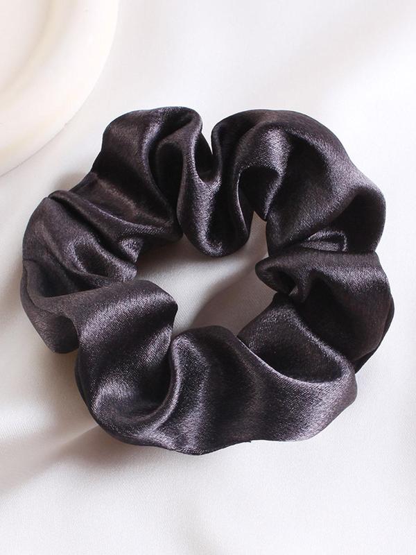 Solid Color Satin Scrunchie, High Stretch Hair Tie, Casual Simple Hair Accessories for Women & Girls, Minimalist Headwear Suitable for Thick Hair