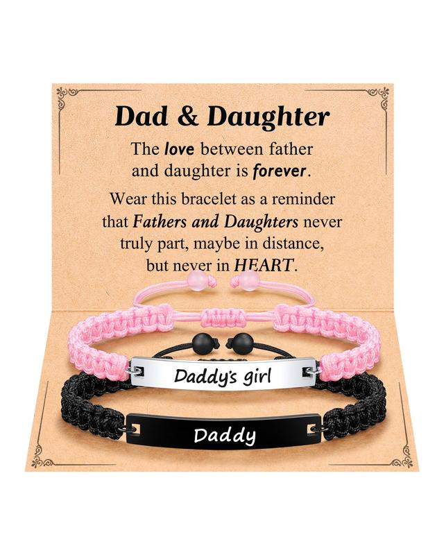 Matching Father Daughter Bracelet Birthday Fathers' Day Christmas Gifts for Dad Daddy from Daughter Gift Ideas