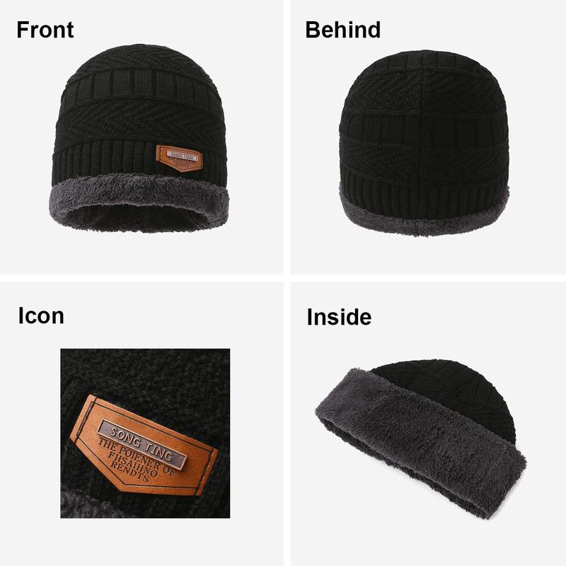 Solid Color Beanie Hat & Scarf & Gloves Set, Casual Simple Style Warm Soft Fashionable Hat & Scarf, Sports & Outdoor Accessories for Men & Women, Christmas Gift