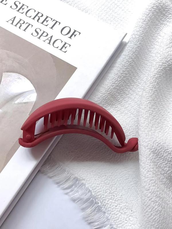 Solid Color Hair Banana Clip, Elegant Hair Accessories for Women & Girls, Minimalist Headwear Suitable for Thick Hair