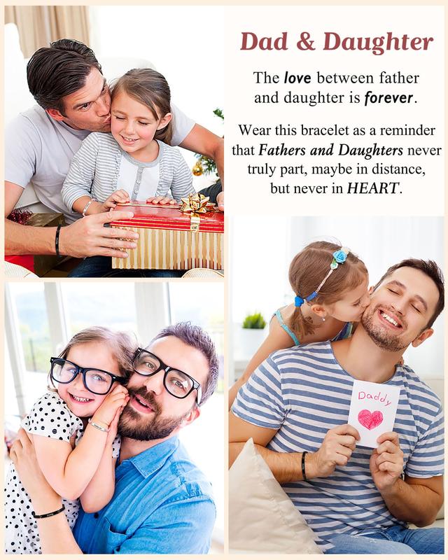 Matching Father Daughter Bracelet Birthday Fathers' Day Christmas Gifts for Dad Daddy from Daughter Gift Ideas