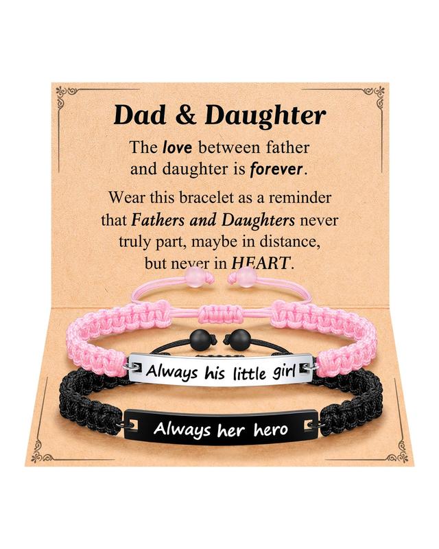 Matching Father Daughter Bracelet Birthday Fathers' Day Christmas Gifts for Dad Daddy from Daughter Gift Ideas