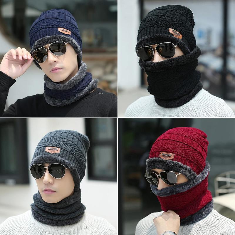 Solid Color Beanie Hat & Scarf & Gloves Set, Casual Simple Style Warm Soft Fashionable Hat & Scarf, Sports & Outdoor Accessories for Men & Women, Christmas Gift