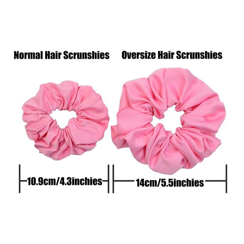 Oversized Blush Theme Large Hair Scrunchies Satin Elastics Scrunchy Bobbles Soft Hair Bands Hair Ties Hair Accessories Scrunchies for  Women，6 Colors