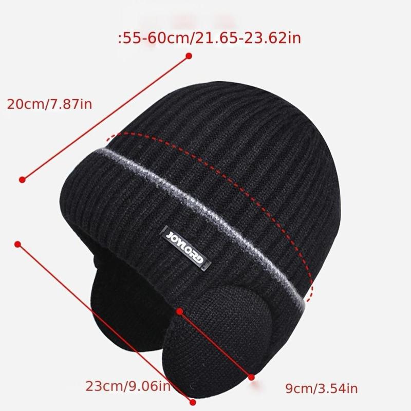 Winter Thickened Warm Knit Hat, Outdoor Warm Windproof Thermal Lined Ear Protection Hat, Cycling Warm Hat for Men & Women, Christmas, Christmas Gift