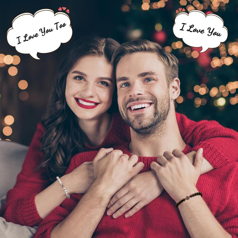 2Pcs Couples Gift Ideas, 100 Languages I Love You,Bracelets for Him Her on Valentine's Day Christmas Anniversary Birthday