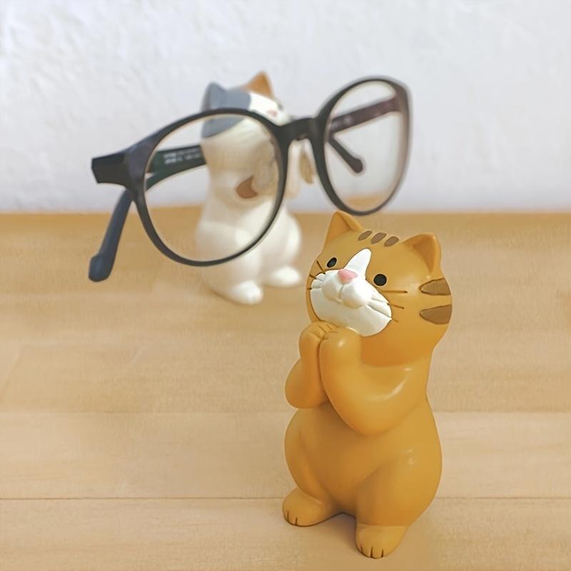 Cute Cat Design Glasses Holder, 1 Count Cartoon Animal Design Glasses Holder, Desk Organizer for Home Office, Gift for Girls