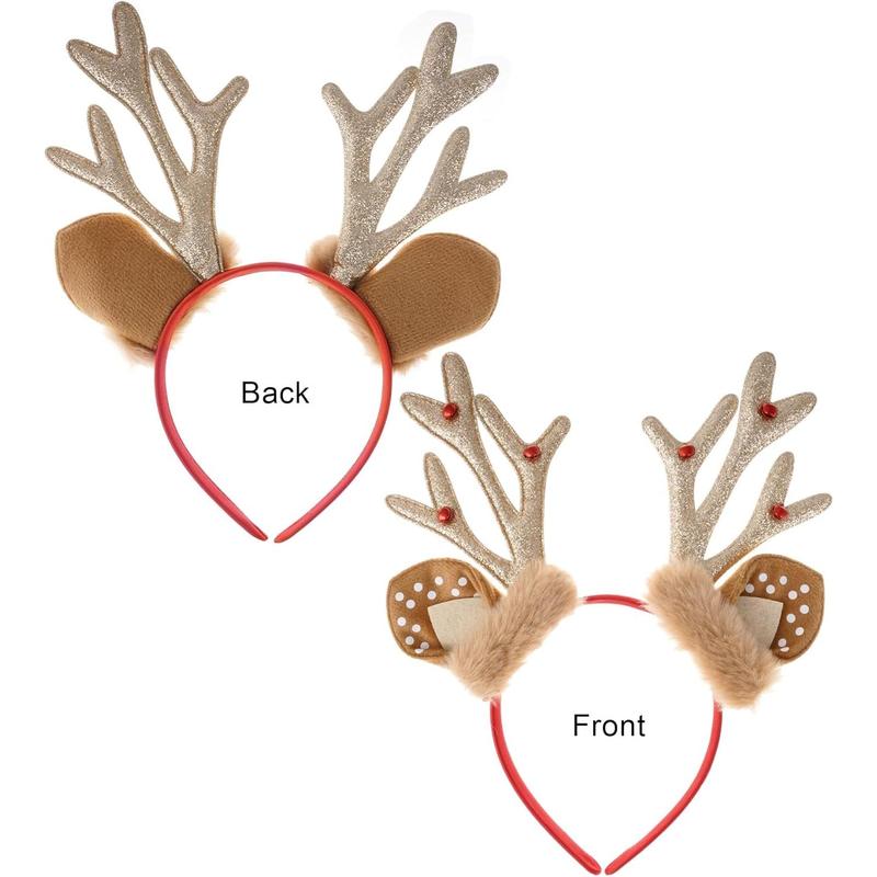 Christmas Reindeer Antlers Headband Xmas Antlers Headband with Bells Cute Headwear Christmas Party Hair Accessories