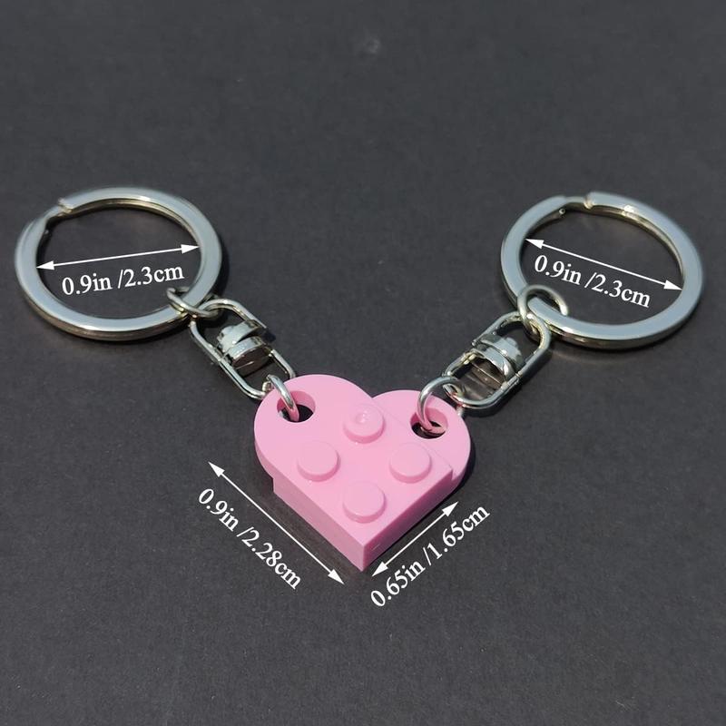 Brick Keychain  Friend Keychain for Friendship Couple Boyfriend Girlfriend, Heart Keychain Set Valentines Day Birthday Key chain for Husband Wife Keychain Gift for Him Her