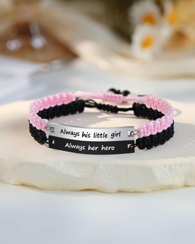 Matching Father Daughter Bracelet Birthday Fathers' Day Christmas Gifts for Dad Daddy from Daughter Gift Ideas