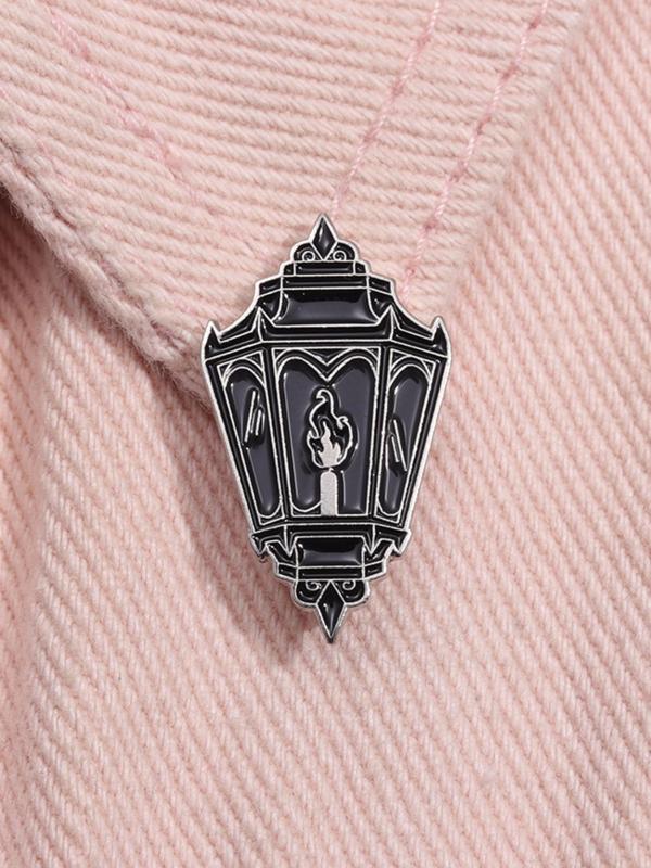 Gothic Lantern Design Brooch Pin, Fashion Alloy Badge for Daily Clothing Decor, Trendy All-match & Exquisite Brooch for Birthday Gift