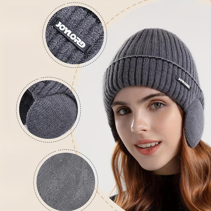 Winter Thickened Warm Knit Hat, Outdoor Warm Windproof Thermal Lined Ear Protection Hat, Cycling Warm Hat for Men & Women, Christmas, Christmas Gift