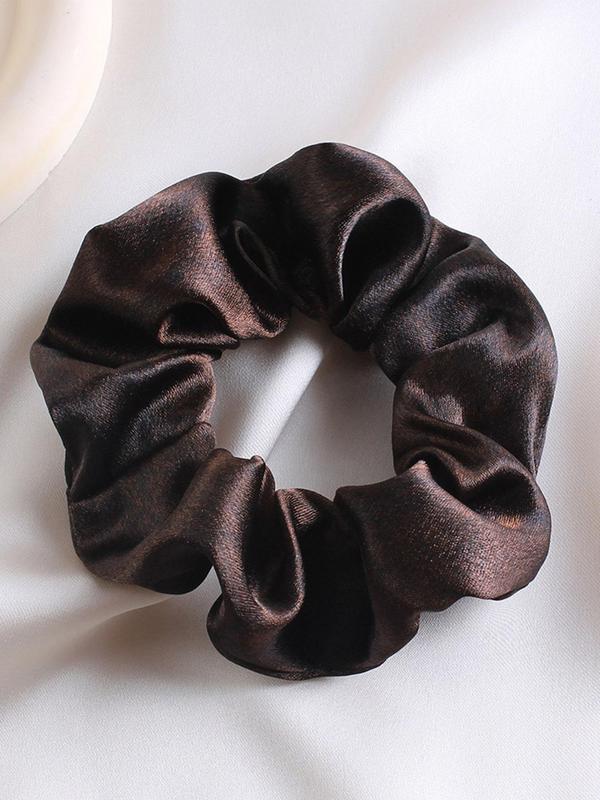 Solid Color Satin Scrunchie, High Stretch Hair Tie, Casual Simple Hair Accessories for Women & Girls, Minimalist Headwear Suitable for Thick Hair