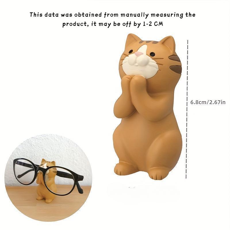 Cute Cat Design Glasses Holder, 1 Count Cartoon Animal Design Glasses Holder, Desk Organizer for Home Office, Gift for Girls