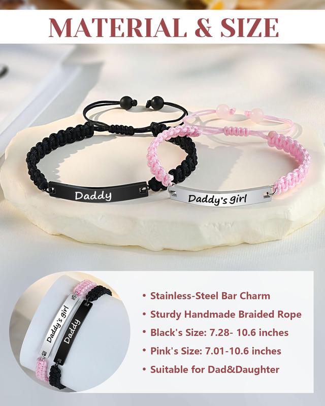 Matching Father Daughter Bracelet Birthday Fathers' Day Christmas Gifts for Dad Daddy from Daughter Gift Ideas