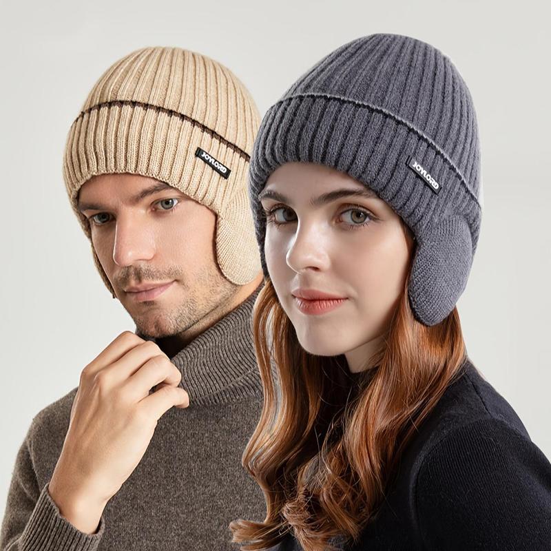 Winter Thickened Warm Knit Hat, Outdoor Warm Windproof Thermal Lined Ear Protection Hat, Cycling Warm Hat for Men & Women, Christmas, Christmas Gift