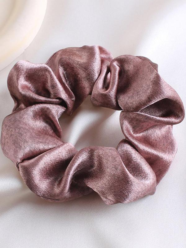 Solid Color Satin Scrunchie, High Stretch Hair Tie, Casual Simple Hair Accessories for Women & Girls, Minimalist Headwear Suitable for Thick Hair