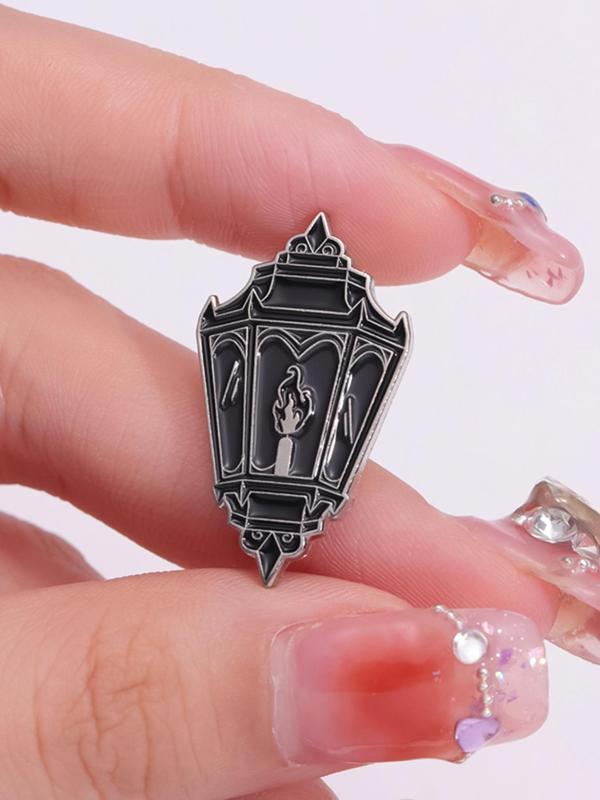 Gothic Lantern Design Brooch Pin, Fashion Alloy Badge for Daily Clothing Decor, Trendy All-match & Exquisite Brooch for Birthday Gift