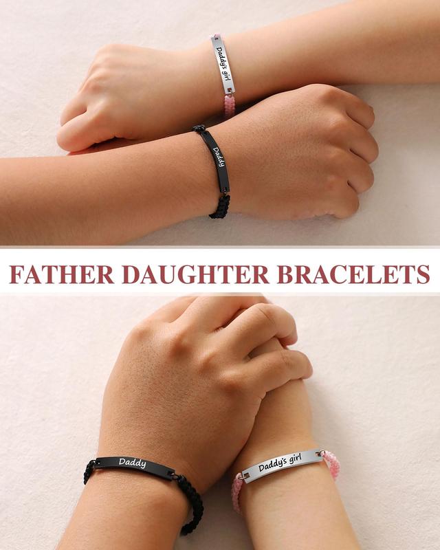 Matching Father Daughter Bracelet Birthday Fathers' Day Christmas Gifts for Dad Daddy from Daughter Gift Ideas