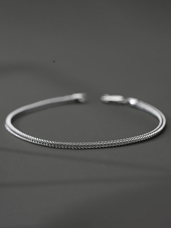 Men's Simple Plain Stainless Steel Link Bracelet, Fashion Jewelry for Party, Daily Clothing Decor, Trendy All-match & Exquisite Jewelry for Birthday Gift