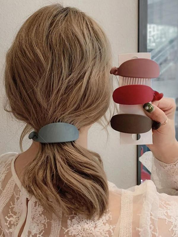 Solid Color Hair Banana Clip, Elegant Hair Accessories for Women & Girls, Minimalist Headwear Suitable for Thick Hair