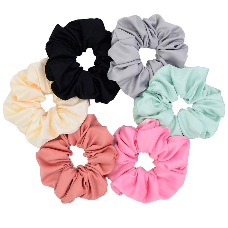 Oversized Blush Theme Large Hair Scrunchies Satin Elastics Scrunchy Bobbles Soft Hair Bands Hair Ties Hair Accessories Scrunchies for  Women，6 Colors