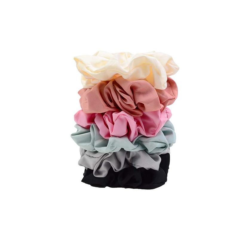 Oversized Blush Theme Large Hair Scrunchies Satin Elastics Scrunchy Bobbles Soft Hair Bands Hair Ties Hair Accessories Scrunchies for  Women，6 Colors