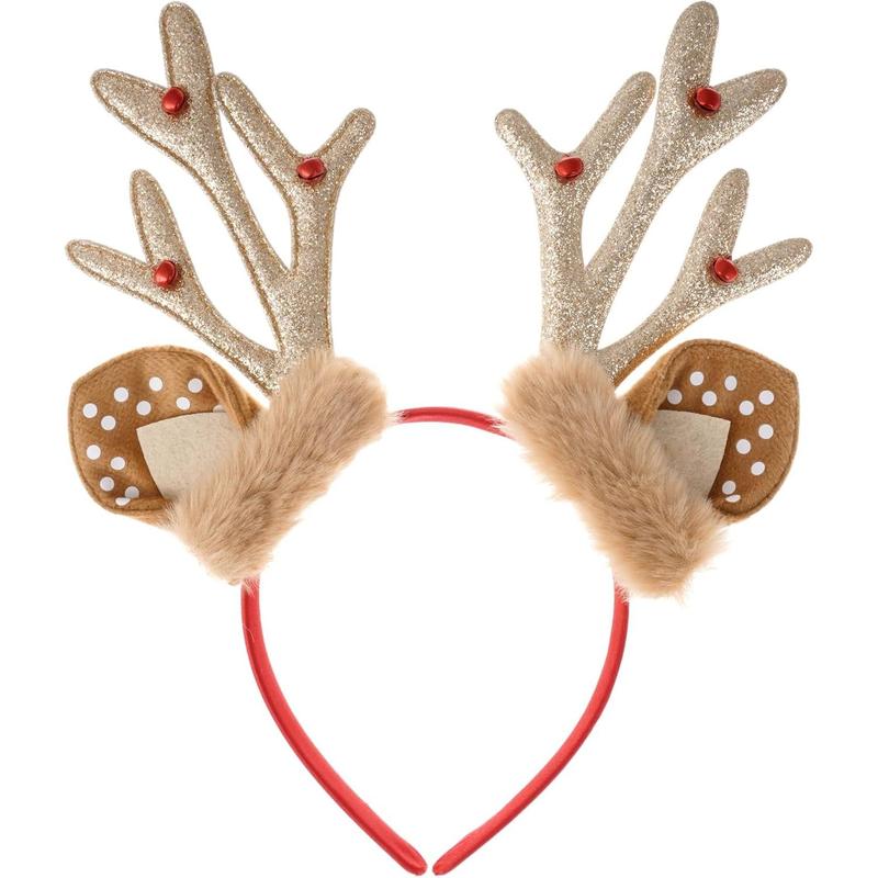 Christmas Reindeer Antlers Headband Xmas Antlers Headband with Bells Cute Headwear Christmas Party Hair Accessories