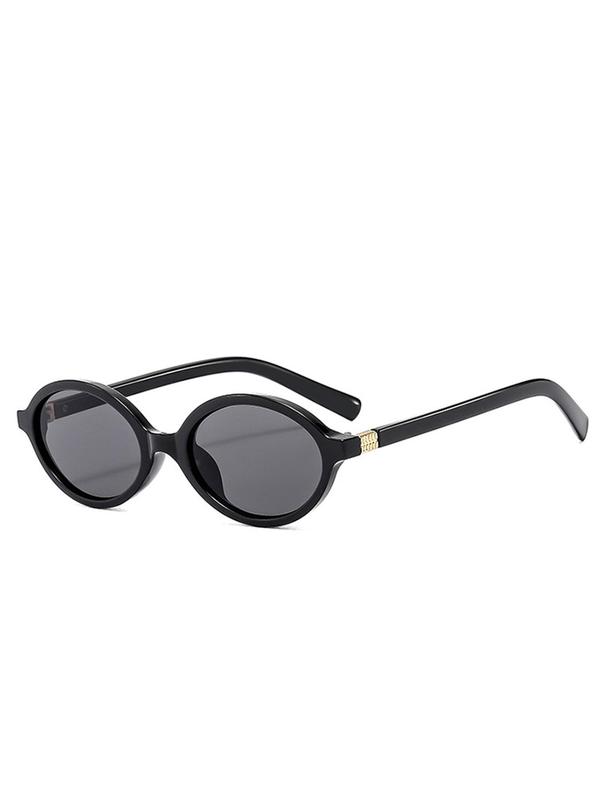 Unisex Vintage Oval Frame Sunglasses, Trendy Casual Sunglasses for Everyday Use, Fashion Accessories for Outdoor Activities