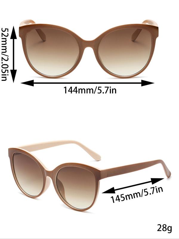 Unisex Elegant Vintage Cat Eye Frame Sunglasses, Trendy Y2k for Everyday Use, Sun Protection Glasses Accessories for Outdoor Glasses for Women & Men for Back To School