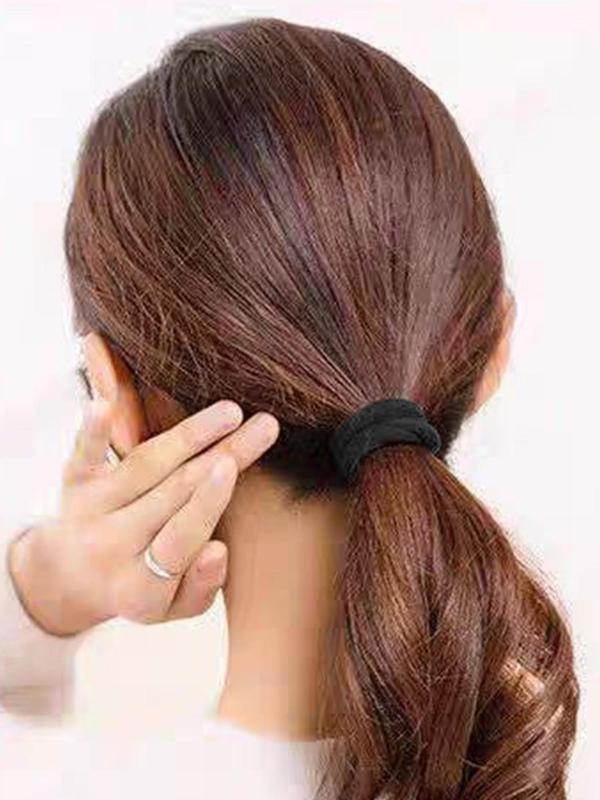 Solid Color Hair Tie, High Stretch Hair Tie, Hair Accessories for Women & Girls, Minimalist Headwear Suitable for Thick Hair