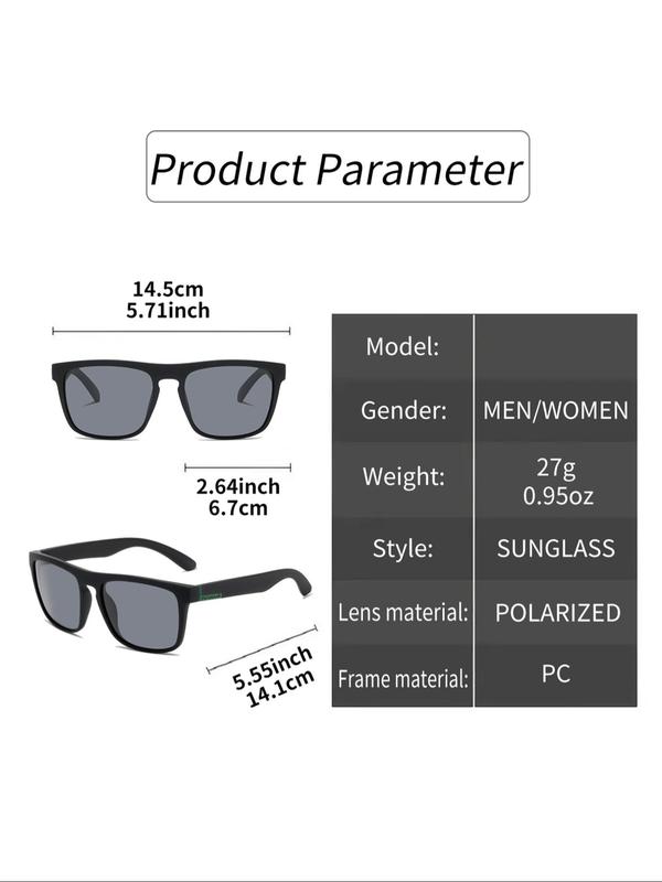 Unisex Sporty Polarized Sunglasses, Fall Trendy Casual Square Frame Sunglasses for Everyday Use, Fashion Accessories for Outdoor Activities, Sunglasses for Men & Women