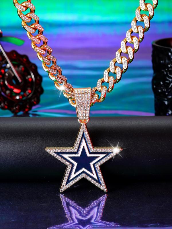 Rhinestone Decor Star Design Pendant Necklace for Women & Men, Jewelry for Party, Daily Clothing Decor, Jewelry for Birthday Gift, Fall Outfits, Fall Freshness