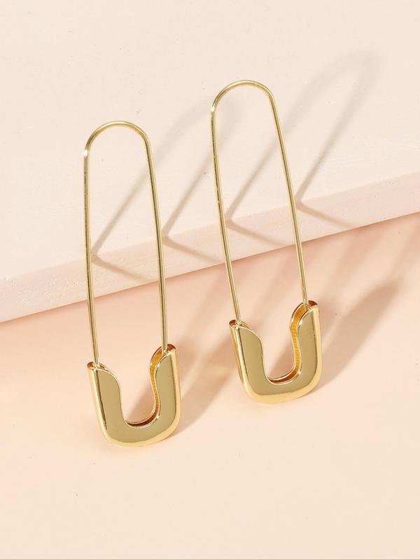 1 Pair Geometric Design Hoop Earrings, Fashion Accessories for Women, Trendy Accessories for Party and Daily Life