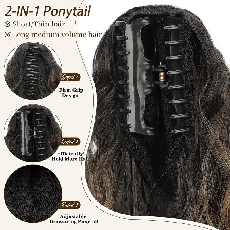 ORSUNCER Ponytail Extension 18