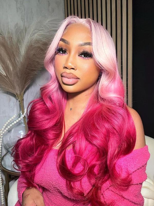 30 Inch Deep Pink Long Body Waves Glueless Wigs, Pre Plucked Isee Glueless Wigs, Wavy Wigs for Women,  Fall Hair Trends 2024 Fluffy Wigs without Bangs, Synthetic Wigs for Party, Daily Black Girl