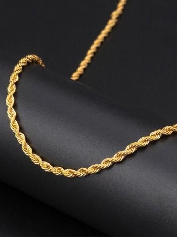 Creative Twist Design Chains Necklace, 2024 Trendy Hip Hop Matching Necklace for Women & Men, Fashion Male Accessories for Party, Daily Birthday Gift for Her