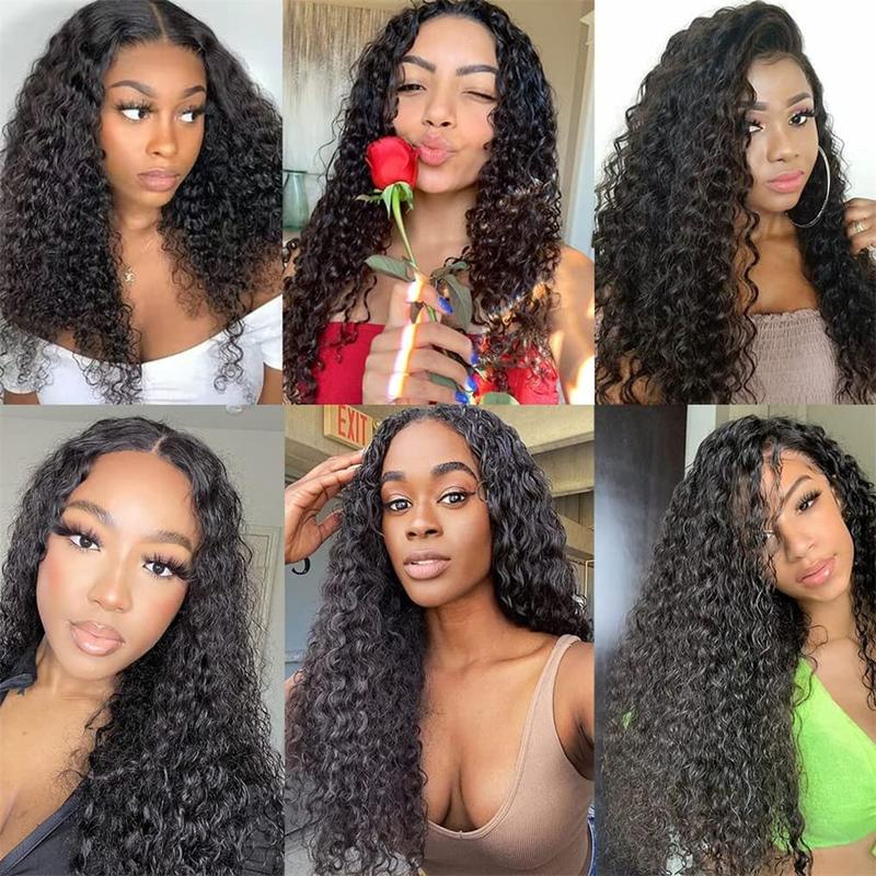 [Ashine] Water Wave Bundles Human Hair 10A Brazilian Virgin Human Hair 14-30 InchesBundles Double Weft Bundles Natural Black Color Wet and Wavy