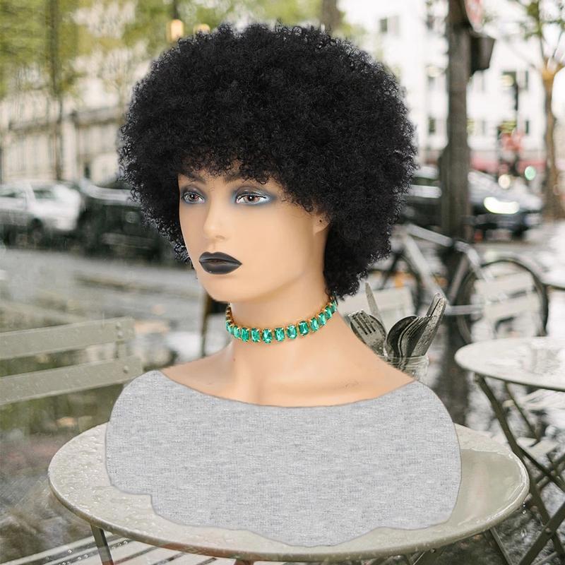 Liddywig Black Short Afro Kinky Curly Wig For Woman 100% Human Hair Wigs 180% Density Pixie Curl Afro Wig Afro Kinky Curly Wigs