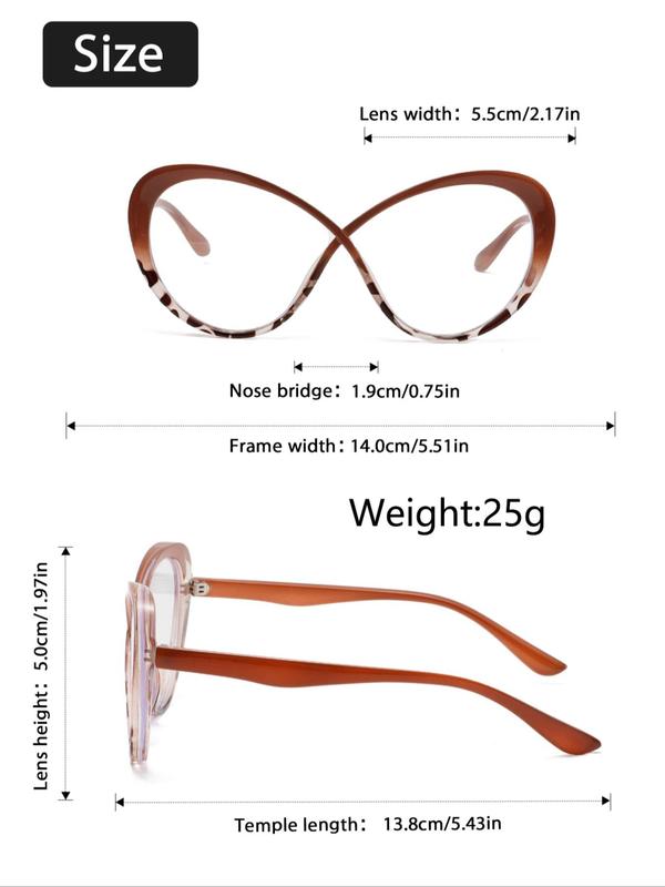 Unisex Simple Style Butterfly Frame Eyeglasses, 2024 New Style Trendy Casual Eyeglasses for Everyday Use, Fashion Accessories for Outdoor Activities