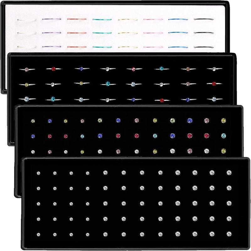 Nose Rings Studs and Hoops, Surgical Stainless Steel Hypoallergenic Nose Rings Set for Women Men, Straight L Screw Shaped and 1.5 2.0 2.5mm Rhinestone Nose Piercing Jewelry and Ideal Gift