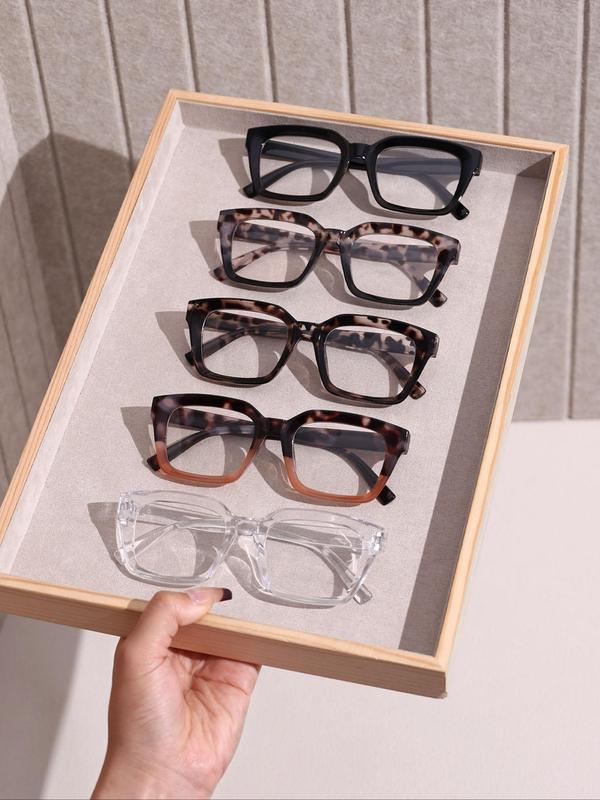 Unisex Fashionable Trendy Rectangle Frame Eyeglasses, Classic Simple Eyeglasses for Everyday Use, Fashion Accessories for Outdoor Activities