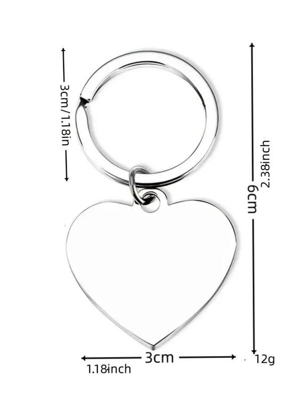 Fashion Letter Pattern Heart Shaped Keychain, Stainless Steel Keychain for Men & Women for Daily Clothing Decor, Trendy All-match & Exquisite Keychain for Birthday Gift